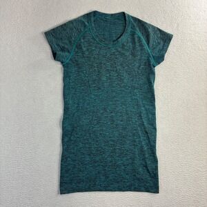 Lululemon Swiftly Tech Shirt Women 4 Teal Short Sleeve Running Athletic Yoga Gym